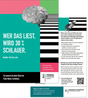 Das Titelbild und eine Vorschauseite aus dem Eltern-Flyer